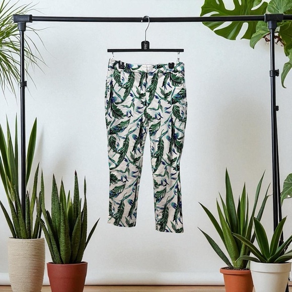 Kenar Pants - Kenar Tropical Leaf Print Women’s Pants Size 6 Tropical Resortwear Beach Vacay